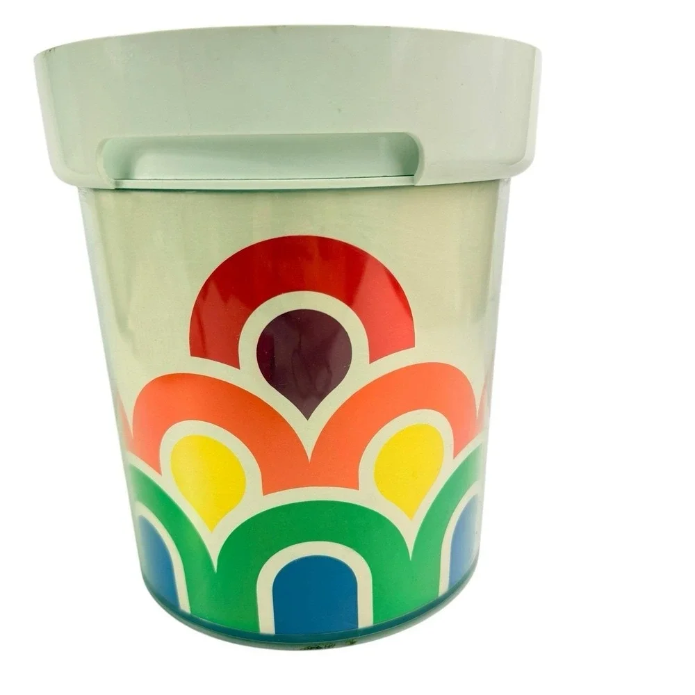 Vintage Thermo-Serv Insulated Ice Bucket Rainbow Retro‎ 70s 80s Dopamine Decor